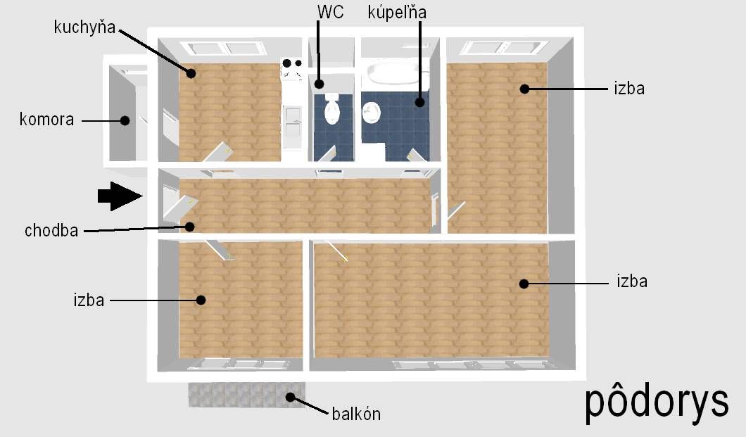 3-izbový byt so záhradou a garážou – Sadová ulica, Piešťany
